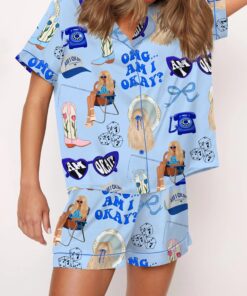 Am I Okay Moroney Silky Satin Pajama Set For Women