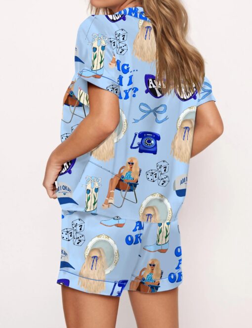 Am I Okay Moroney Silky Satin Pajama Set For Women - Image 3