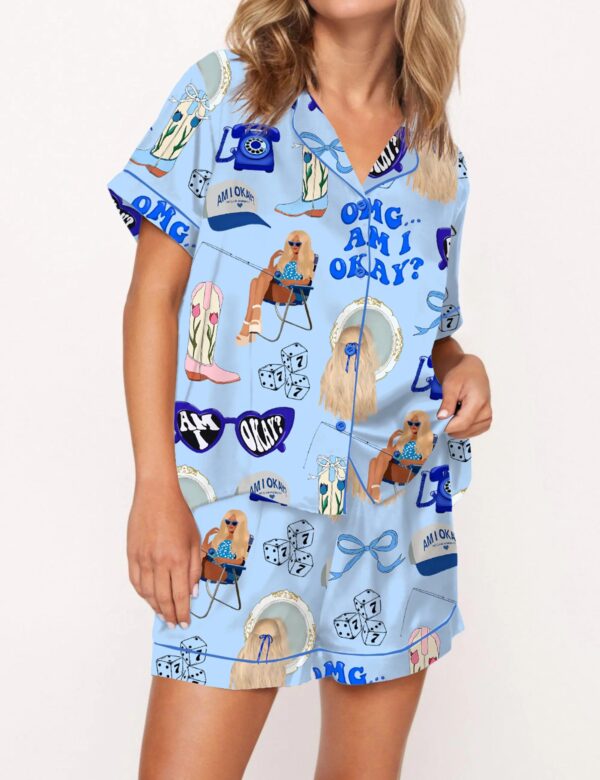 Am I Okay Moroney Silky Satin Pajama Set For Women - Image 2