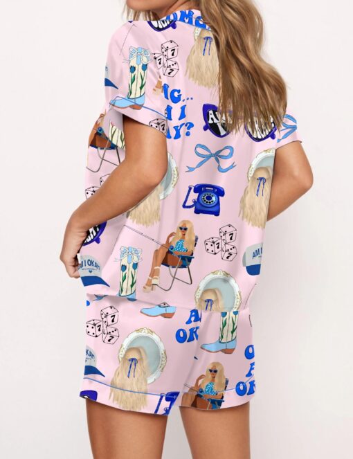 Am I Okay Moroney Silky Satin Pajama Set For Women - Image 4