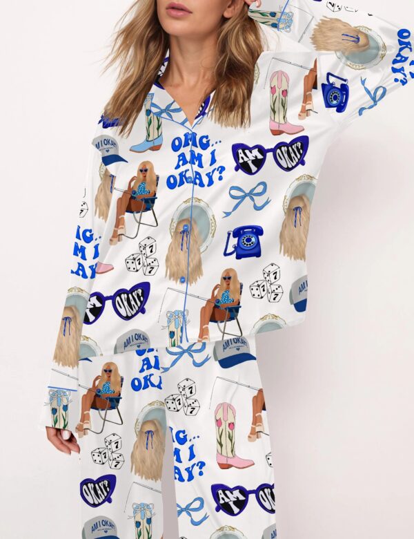 Am I Okay Moroney Silky Satin Pajama Set For Women - Image 8