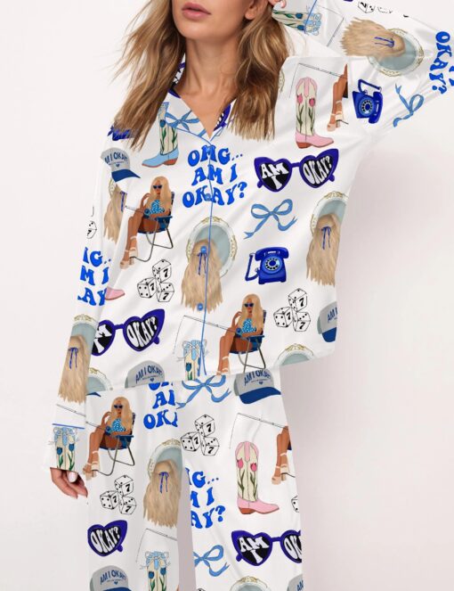 Am I Okay Moroney Silky Satin Pajama Set For Women - Image 8