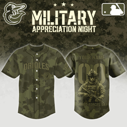 Custom Baltimore Orioles x MLB 2025 Armed Forces Day Night Jersey Gifts For Baseball Fans - Image 2