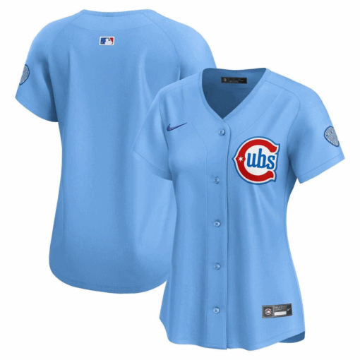 Chicago Cubs Alternate Light Blue Women’s Jersey MLB Chicago Cubs New Uniforms Merch - Image 2
