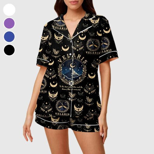 Velaris Acotar Satin Pajamas Set, Velaris City Of Starligh Shirt, Velaris Acotar Holiday Pajamas, The Night Court Family Pajamas