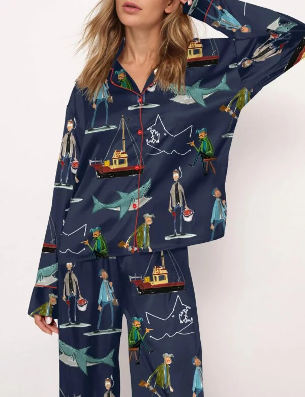 Shark Silky Satin Pajama Set For Women - Image 8
