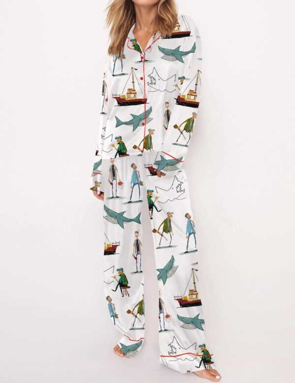 Shark Silky Satin Pajama Set For Women - Image 5
