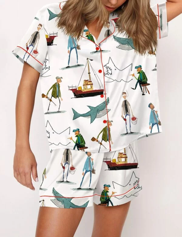 Shark Silky Satin Pajama Set For Women - Image 2