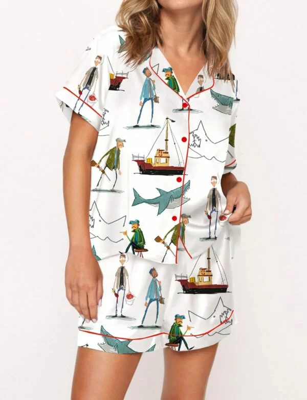 Shark Silky Satin Pajama Set For Women