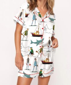 Shark Silky Satin Pajama Set For Women