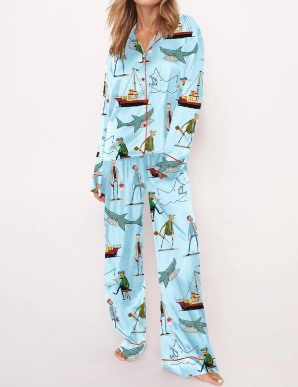 Shark Silky Satin Pajama Set For Women - Image 16