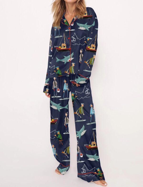 Shark Silky Satin Pajama Set For Women - Image 9
