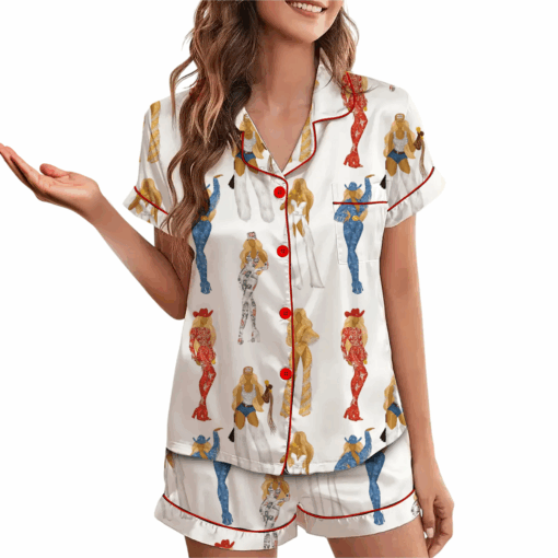 Cowboy Carter Tour Silky Satin Pajama Set For Women - Image 3