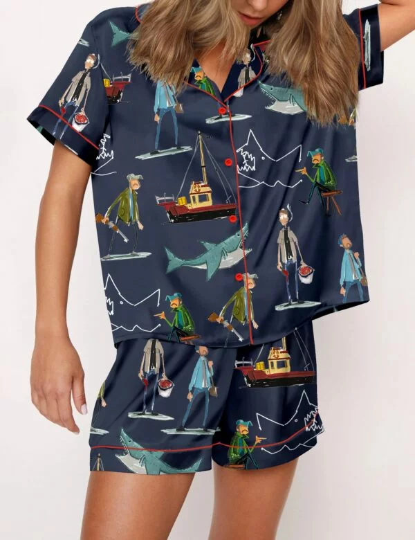 Shark Silky Satin Pajama Set For Women - Image 11