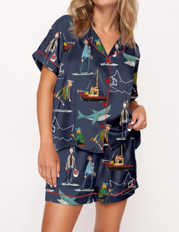 Shark Silky Satin Pajama Set For Women - Image 13
