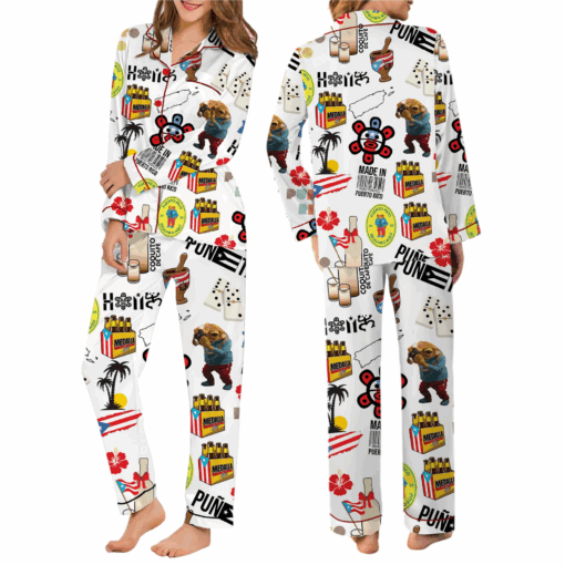 Puerto Rico Satin Pajama Set For Women - Image 4