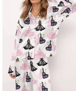 Pink And Green Musical Short Satin Pajamas, Musical Movie Sleep Shorts, Witch and Princess Changed for Good Silky Lounge Shorts