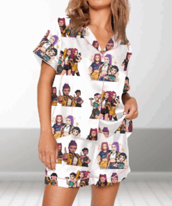Kpop Huntrix Satin Pajamas Set, Kpop Demon Hunters Women Pajama