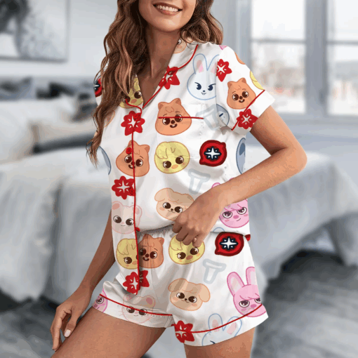 Stray Kid Tour Silky Satin Pajama Set For Women - Image 2