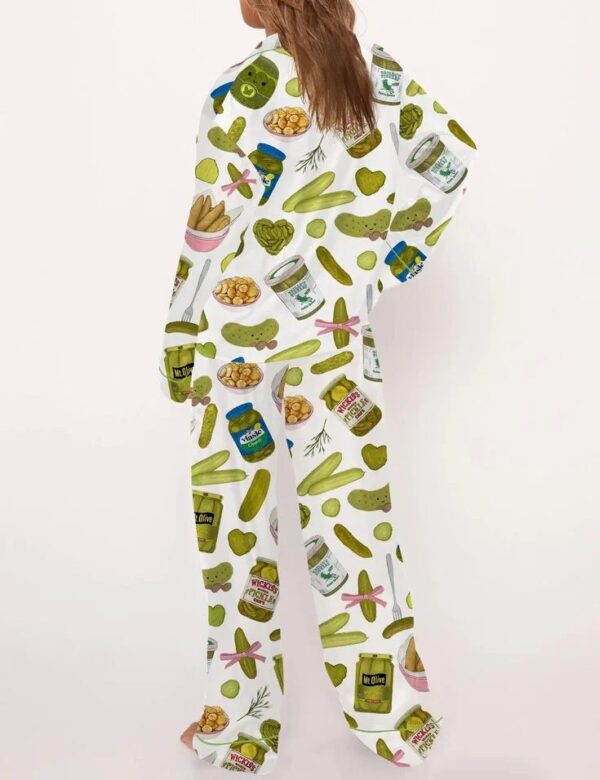 Trendy Watercolor Bows Pajama Set For Women, Print Comfy Satin Sleepwear & Loungewear Pjs - Image 6