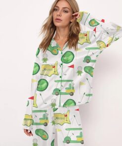 Watercolor Sport Flag Satin Pajama Set