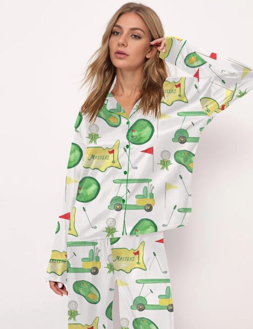 Watercolor Sport Flag Satin Pajama Set