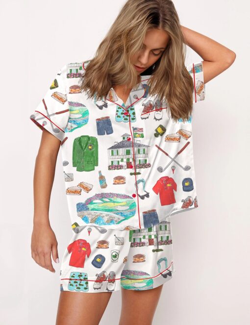 Sports Life Diary Graphic Satin Pajama Set - Image 2