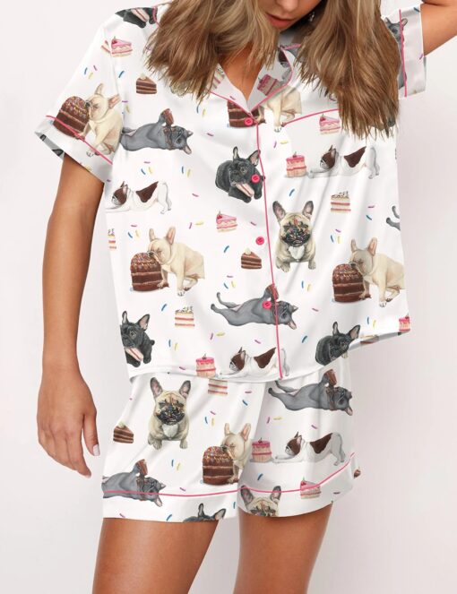French Bulldog Party Satin Pajama Set - Image 3