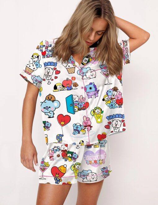 The Bangtan Boys Cute Satin Pajama Set - Image 2