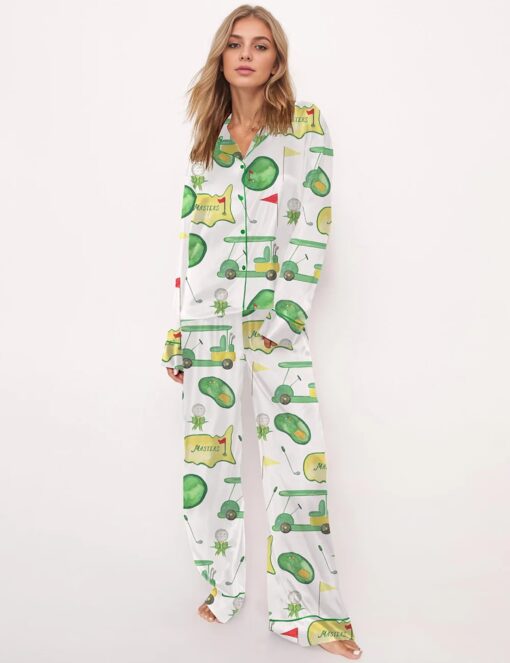 Watercolor Sport Flag Satin Pajama Set - Image 2