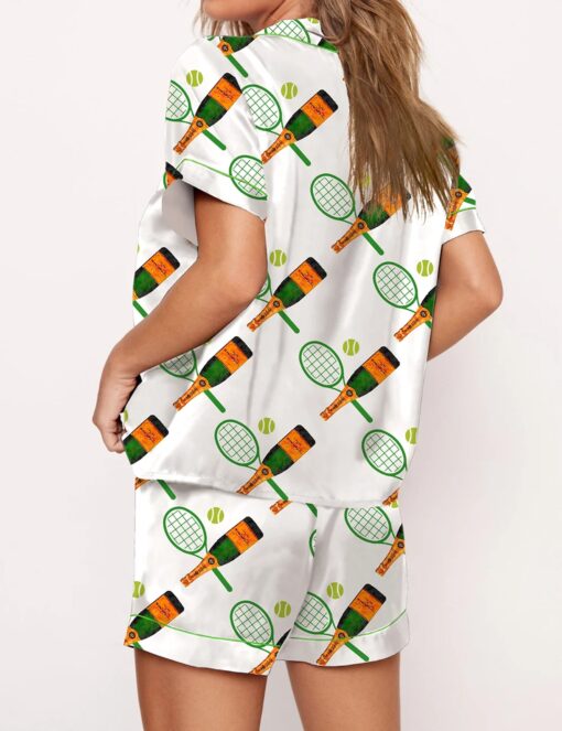 Bottles And Tennis Satin Pajama Set - Image 4