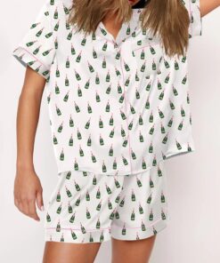 Champagne Satin Pajamas Set For Women