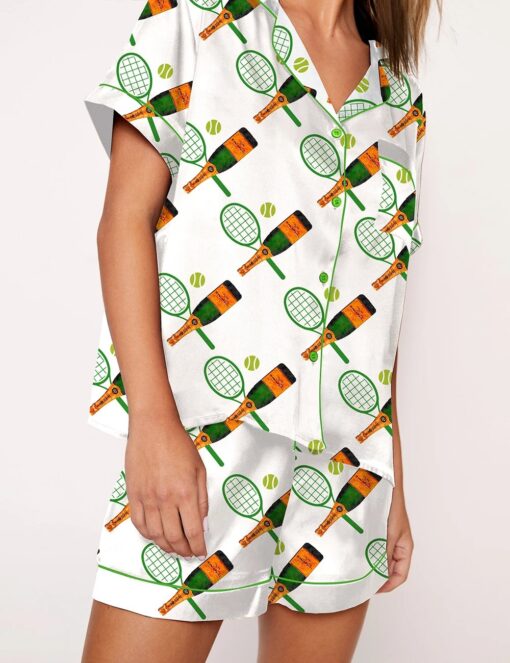 Bottles And Tennis Satin Pajama Set - Image 2