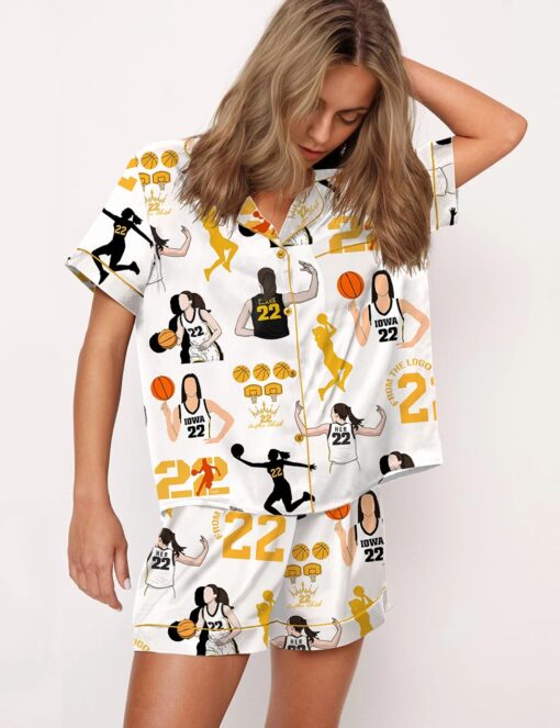 MVP Jersey Print Satin Pajama Set For Women