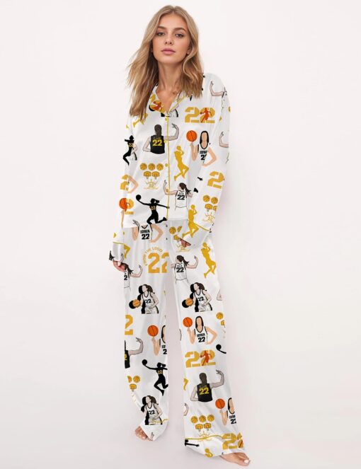 MVP Jersey Print Satin Pajama Set For Women - Image 8