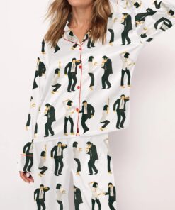 Pulp Fiction Dance Silky Satin Pajama Set For Women