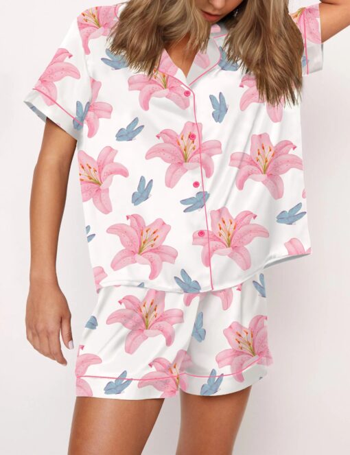 Tiger Lily Silky Satin Pajama Set For Women - Image 2