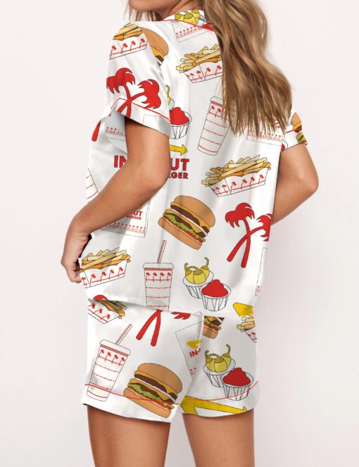 Burger Fast Food Satin Pajama Set For Women - Image 3