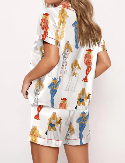 Cowboy Carter Tour Silky Satin Pajama Set For Women - Image 2