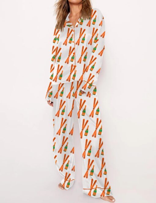 Apres Ski Club Drinking Bottle Satin Pajama Set - Image 7
