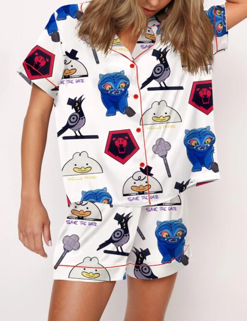 Kpop Hunter Silky Satin Pajama Set For Women - Image 4