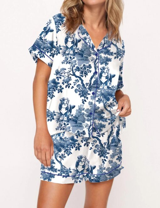 Bernese Mountain Dog Silky Satin Pajama Set For Women