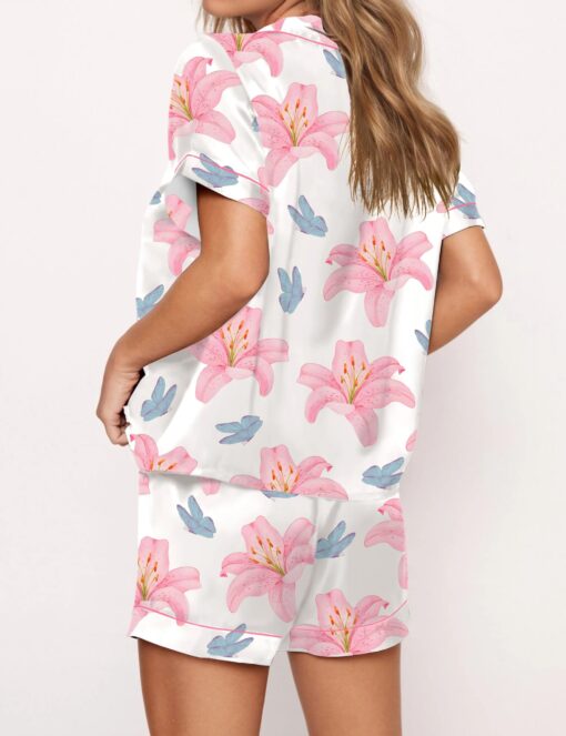 Tiger Lily Silky Satin Pajama Set For Women - Image 3