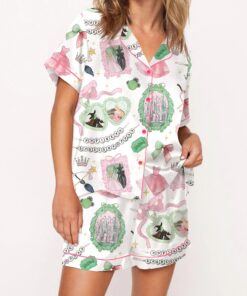 Coquette Bow Wicked Silky Satin Pajama Set For Women