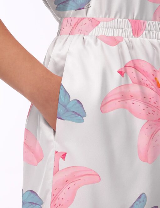Tiger Lily Silky Satin Pajama Set For Women - Image 5