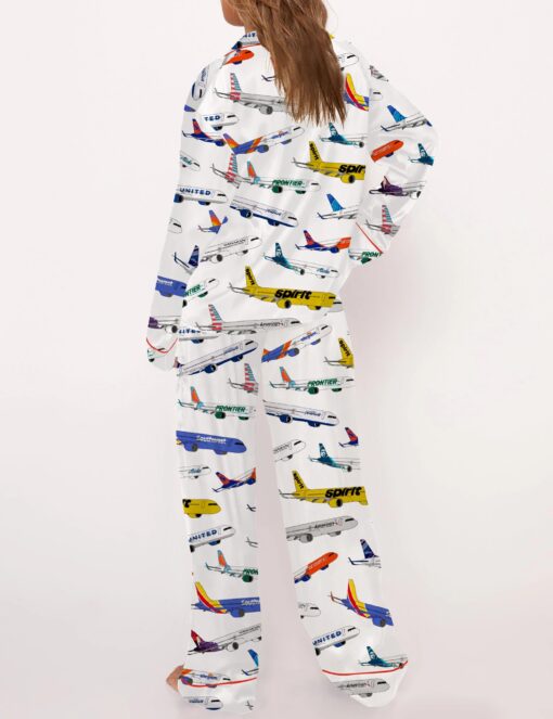 Airline Aircraft Satin Pajama Set For Women - Image 3