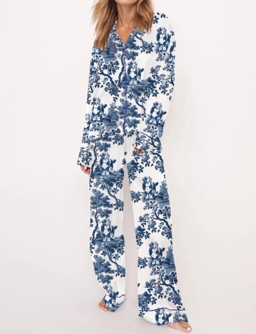 Bernese Mountain Dog Silky Satin Pajama Set For Women - Image 7
