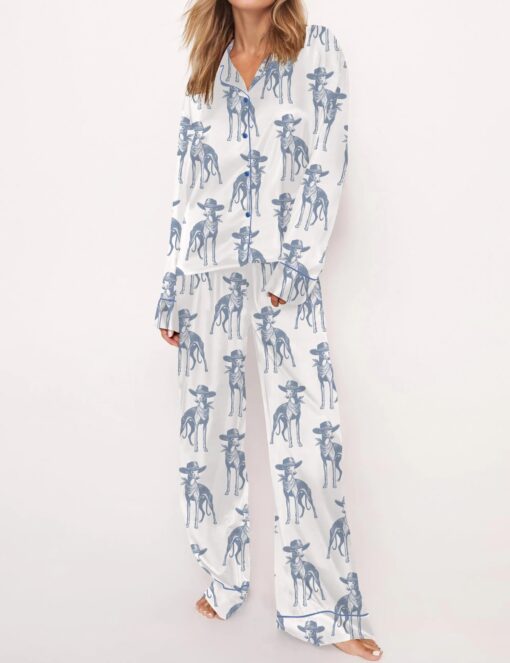 Whippet Vintage Silky Satin Pajama Set For Women - Image 2
