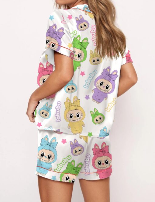 Trending Cute Monster Silky Satin Pajama Set For Women - Image 2