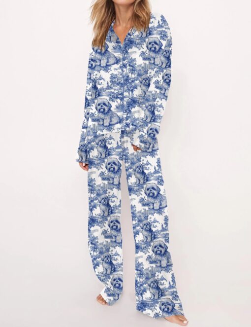 Shih Tzu Silky Satin Pajama Set For Women - Image 5